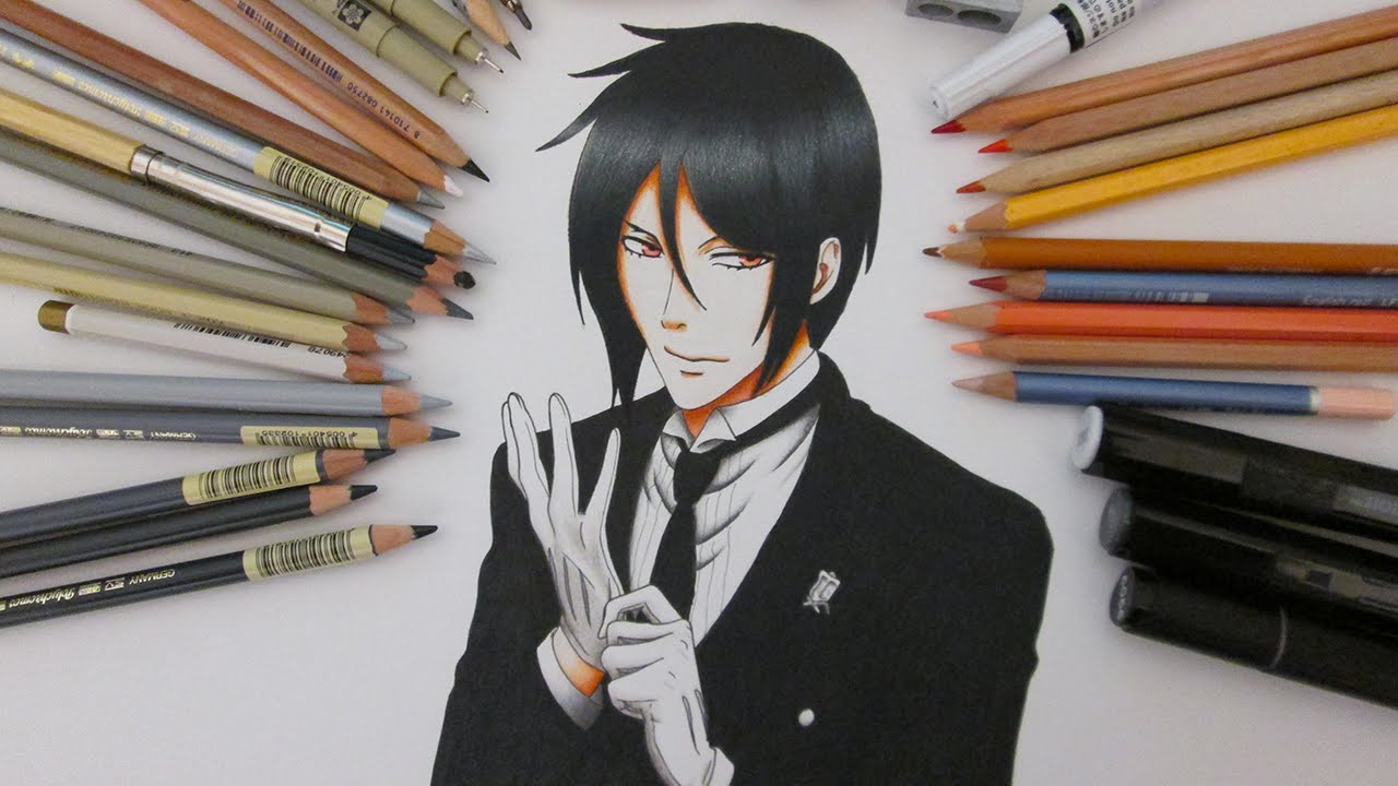 1280x720 Speed Drawing Sebastian Michaelis Black Butler