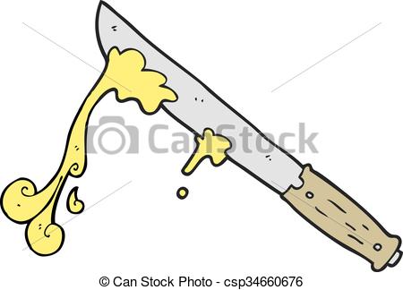 450x324 Freehand Drawn Cartoon Butter Knife Vectors Illustration