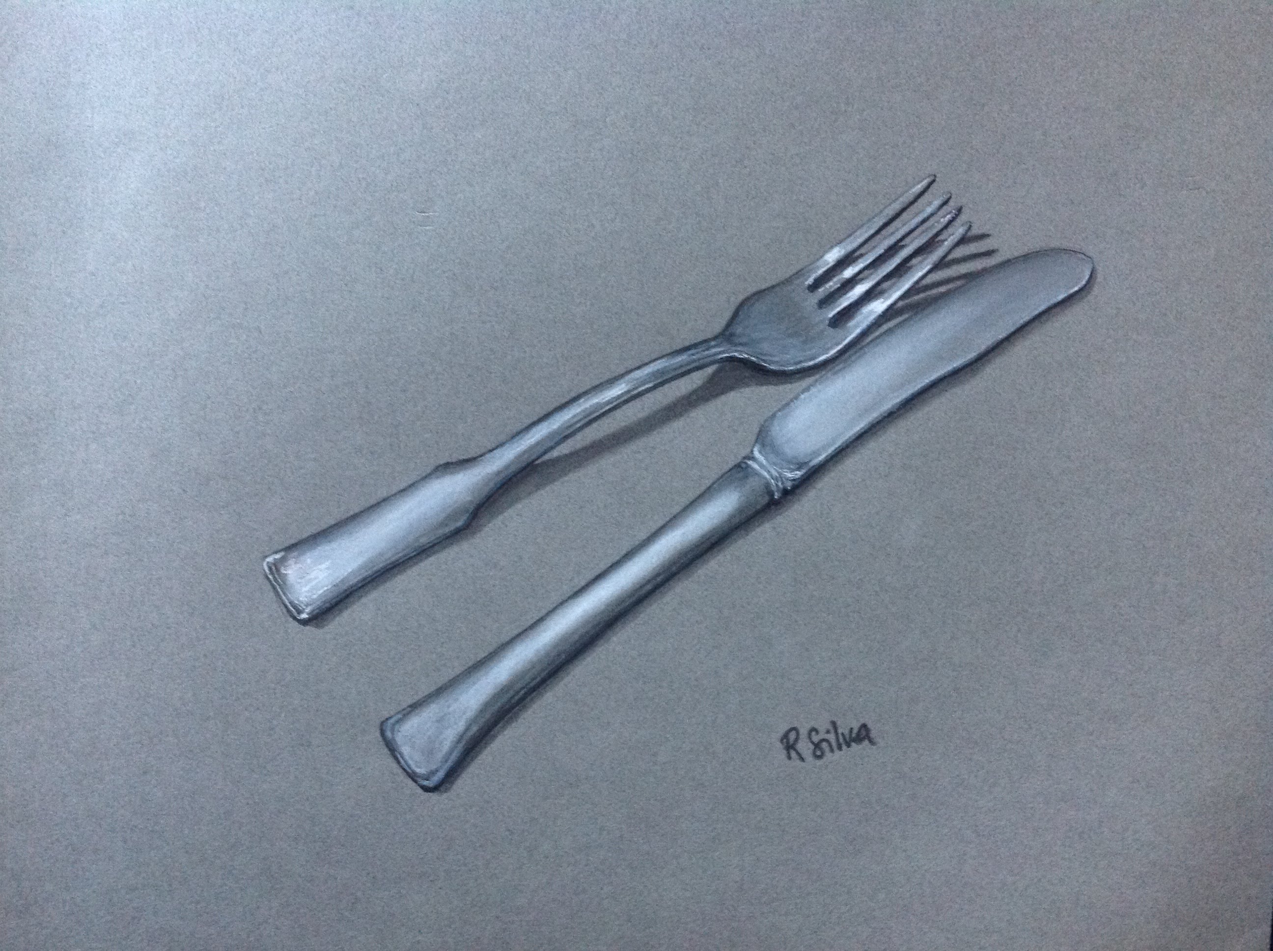 2592x1936 How To Draw Time Lapse Realistic Fork And Knife