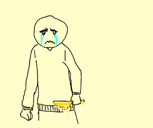 300x250 Suicidal Man Holding A Butter Knife
