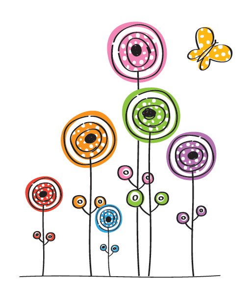 512x583 Flowers And Butterfly Graphic Available In Eps Vector Format
