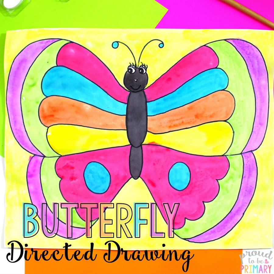 900x900 Spring Butterfly Directed Drawing