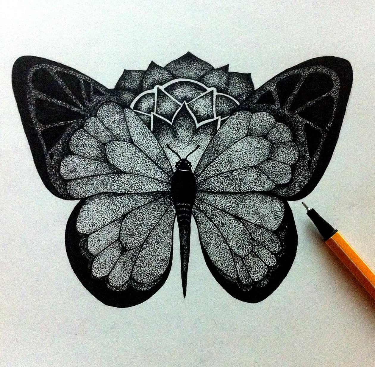 1260x1232 Helvete Art Butterfly Drawing, Tattoo And Tatting