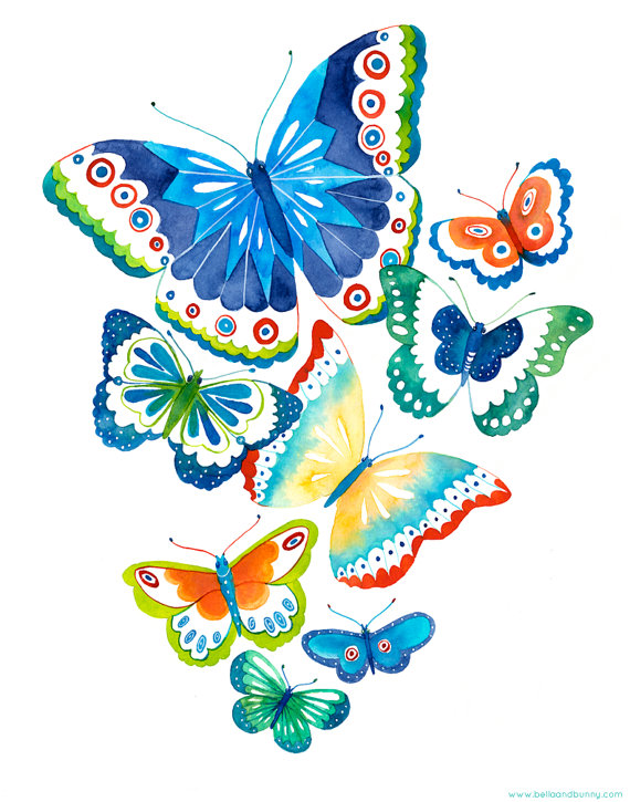 570x725 Butterfly Art Print Spring Flutter By Bellaandbunny On Etsy
