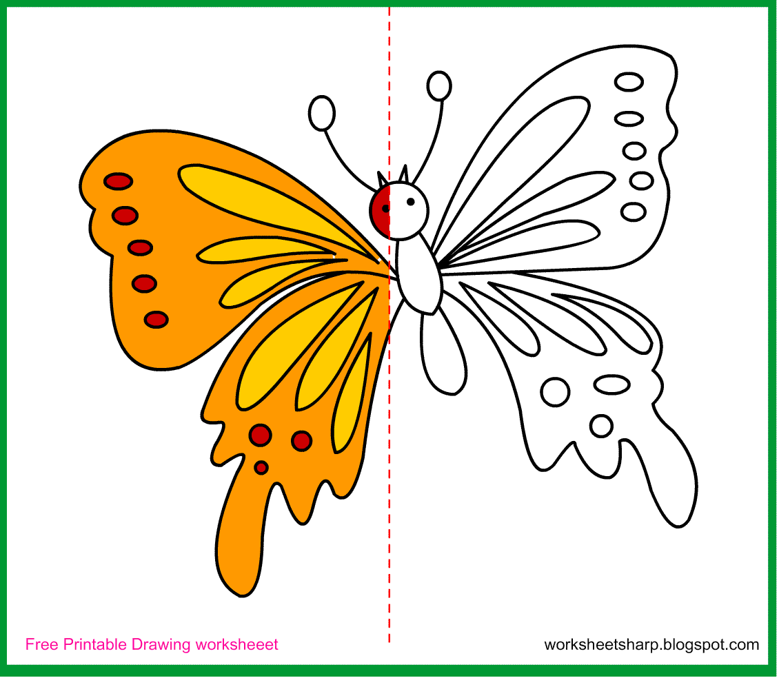 1130x984 Free Drawing Worksheets Printable Butterfly Drawing Worksheets