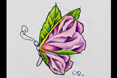 448x300 Butterfly Rose By Fantasy Freak226