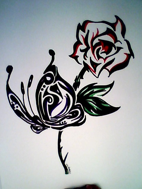 480x640 Abstract Butterfly Rose By Poke Him