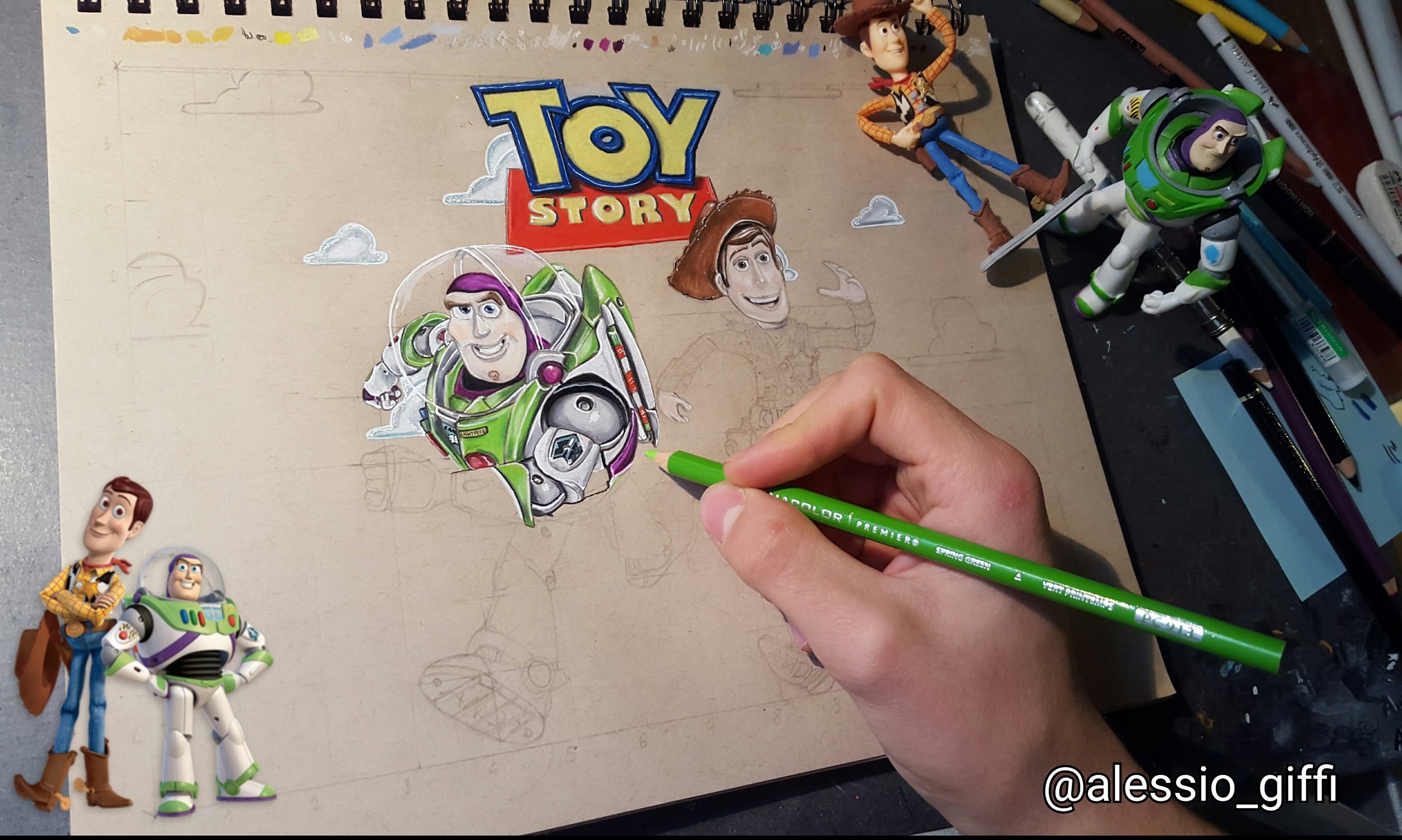 Toy Story Woody And Buzz Drawing ~ Woody And Buzz Lightyear, Toy Story ...