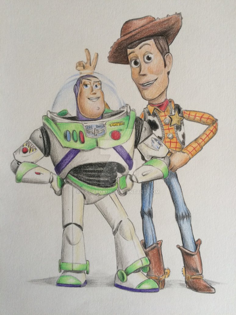 774x1032 Woody And Buzz Toy Story Drawing By Billyboyuk
