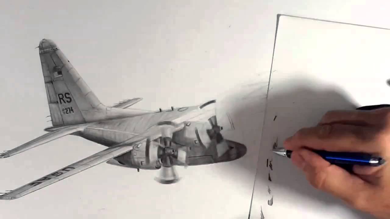 1280x720 Drawing A C 130 Hercules From Start To Finish
