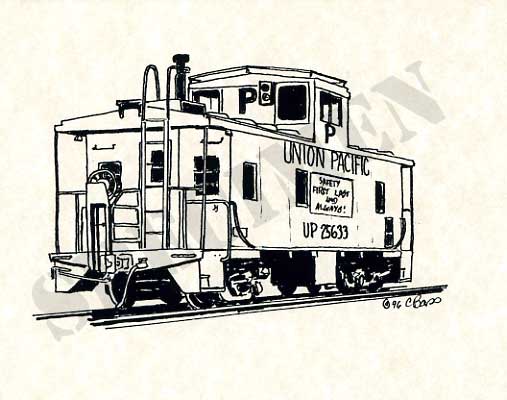 507x400 Craig's Railroad Pages Railroad Art Union Pacific Caboose