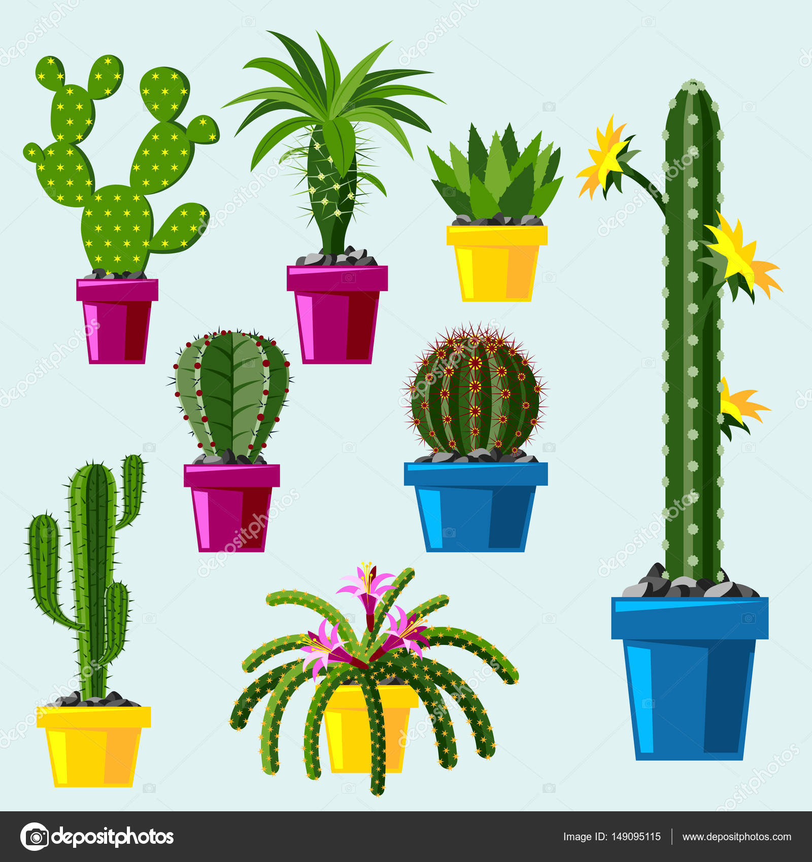 1600x1700 Cactus Flat Style Nature Desert Flower Green Cartoon Drawing