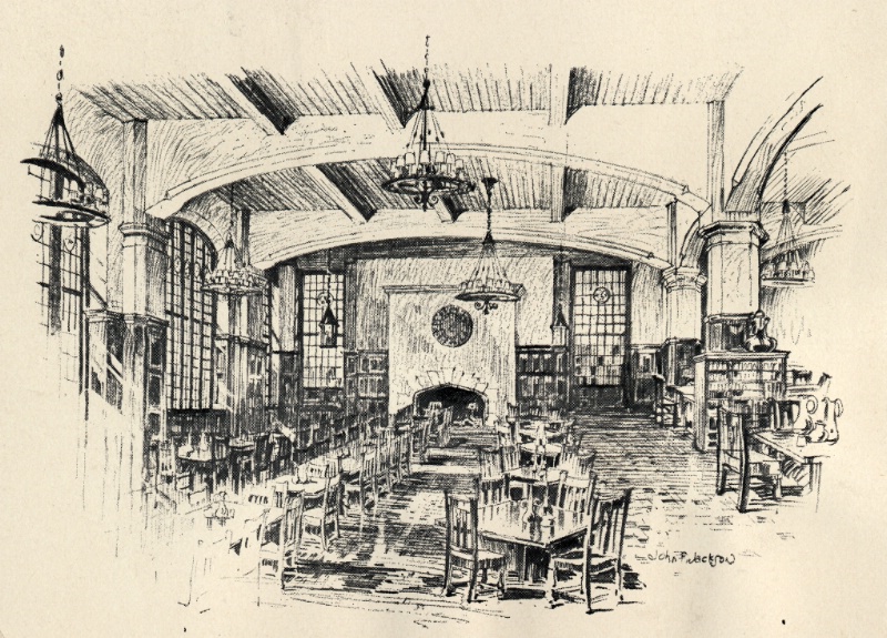800x575 Grace Dodge Hall. Teachers College Cafeteria. Copy Of A Drawing By