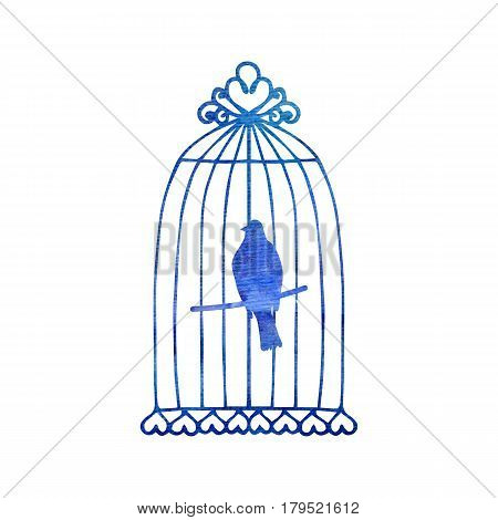 450x470 Parrot Cage Drawing By Watercolor, Image Amp Photo Bigstock