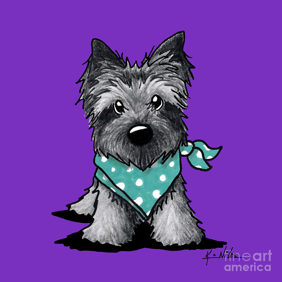 900x900 Ash Cairn Terrier In Dots Drawing By Kim Niles