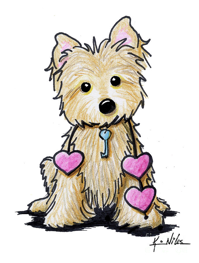 681x900 Heartstrings Cairn Terrier Drawing By Kim Niles