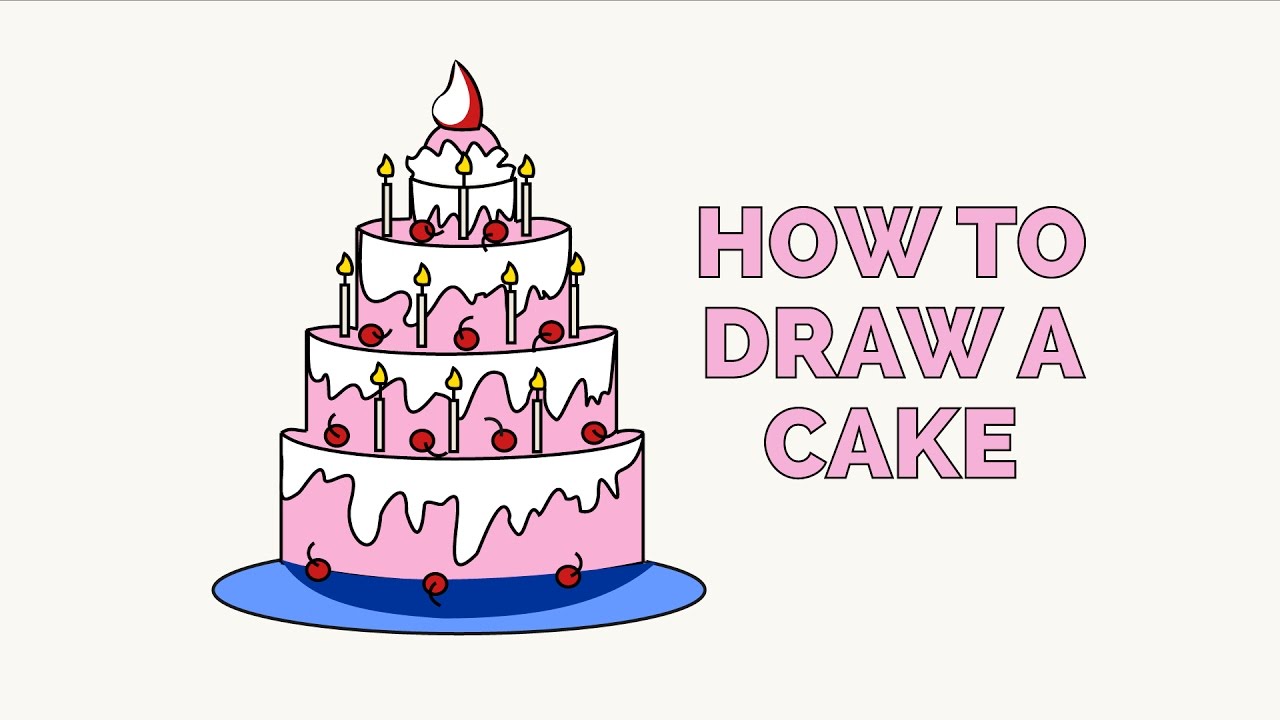 1280x720 How To Draw A Cake In A Few Easy Steps Drawing Tutorial For Kids