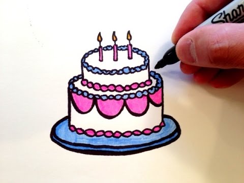 480x360 How To Draw A Birthday Cake