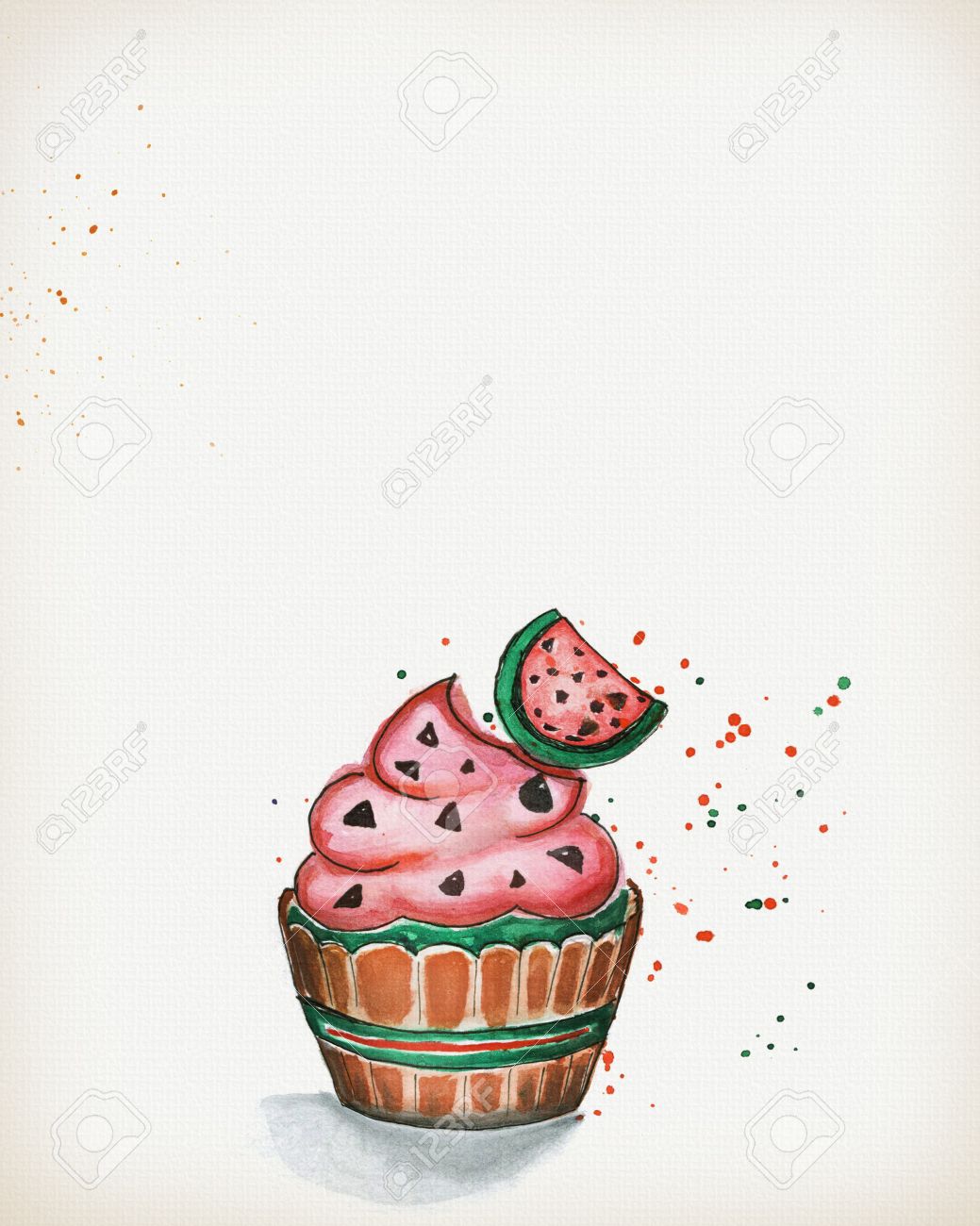 1039x1300 Watercolor Cake Drawn On A Sheet Of Paper, Hand Drawing, Template