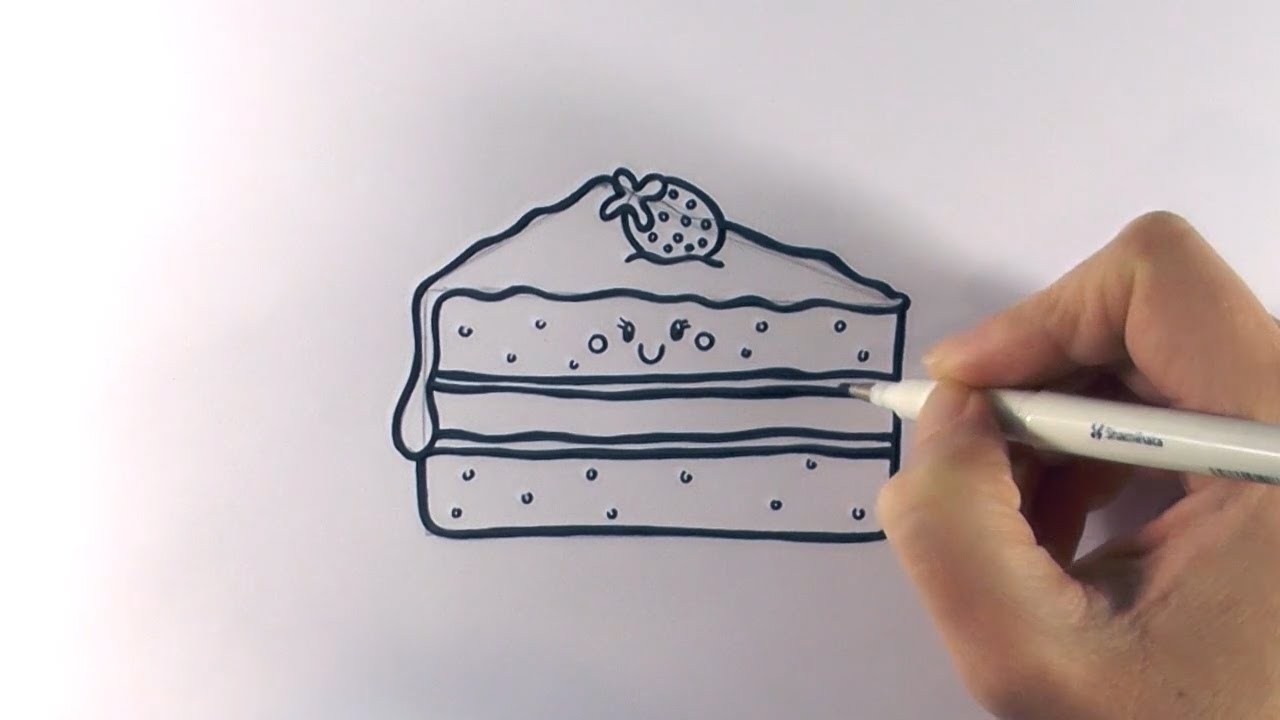 1280x720 How To Draw A Slice Piece Of Cake On Paper Step By Step
