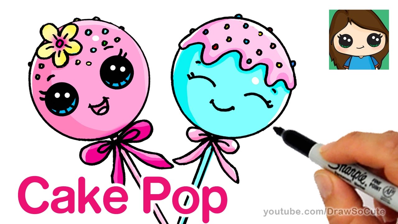 1280x720 How To Draw Cake Pop Easy