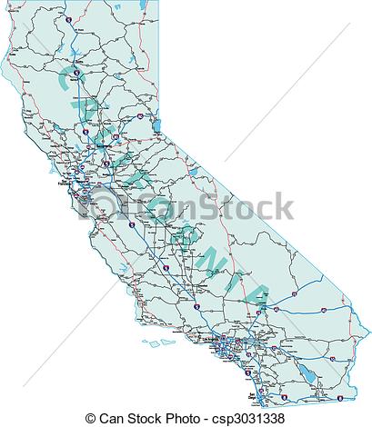 409x470 California Interstate Highway Map. California State Road Map