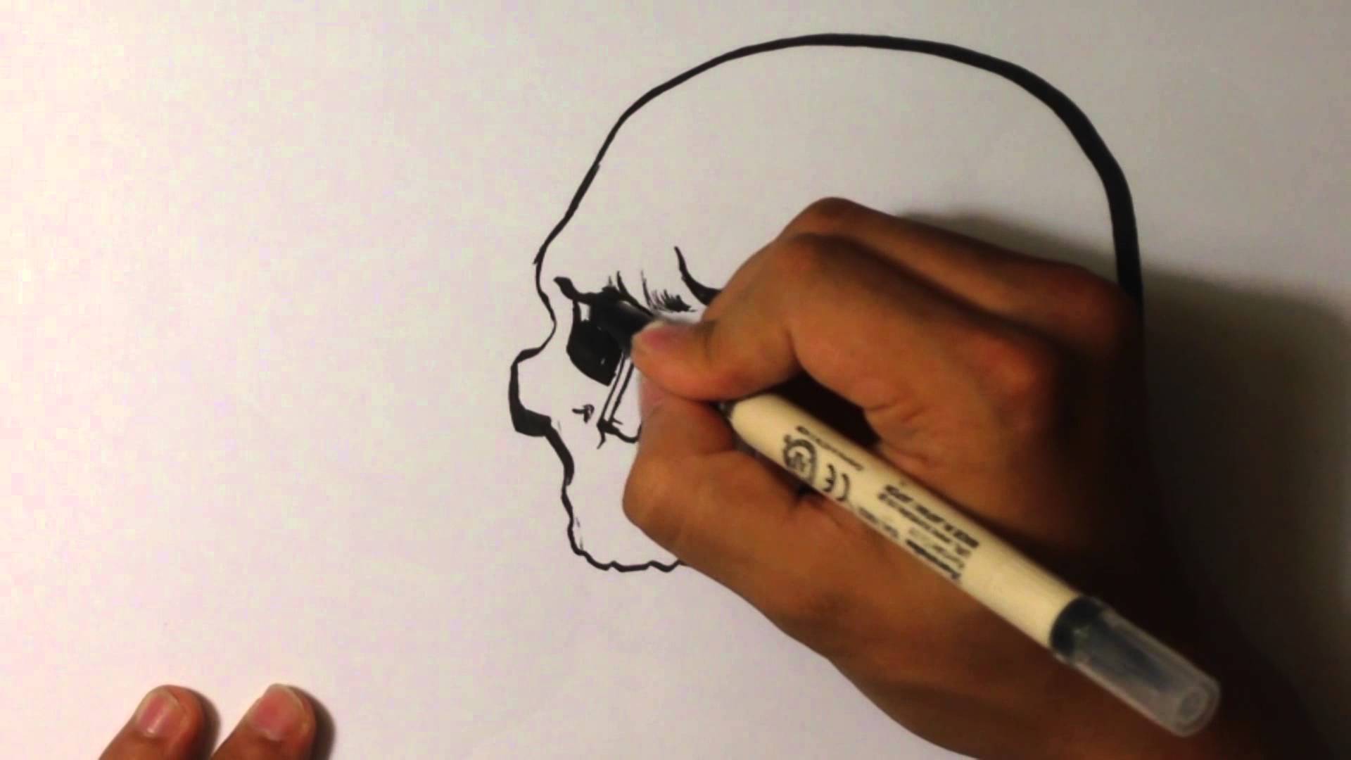 1920x1080 How To Draw A Skull With Calligraphy Pen