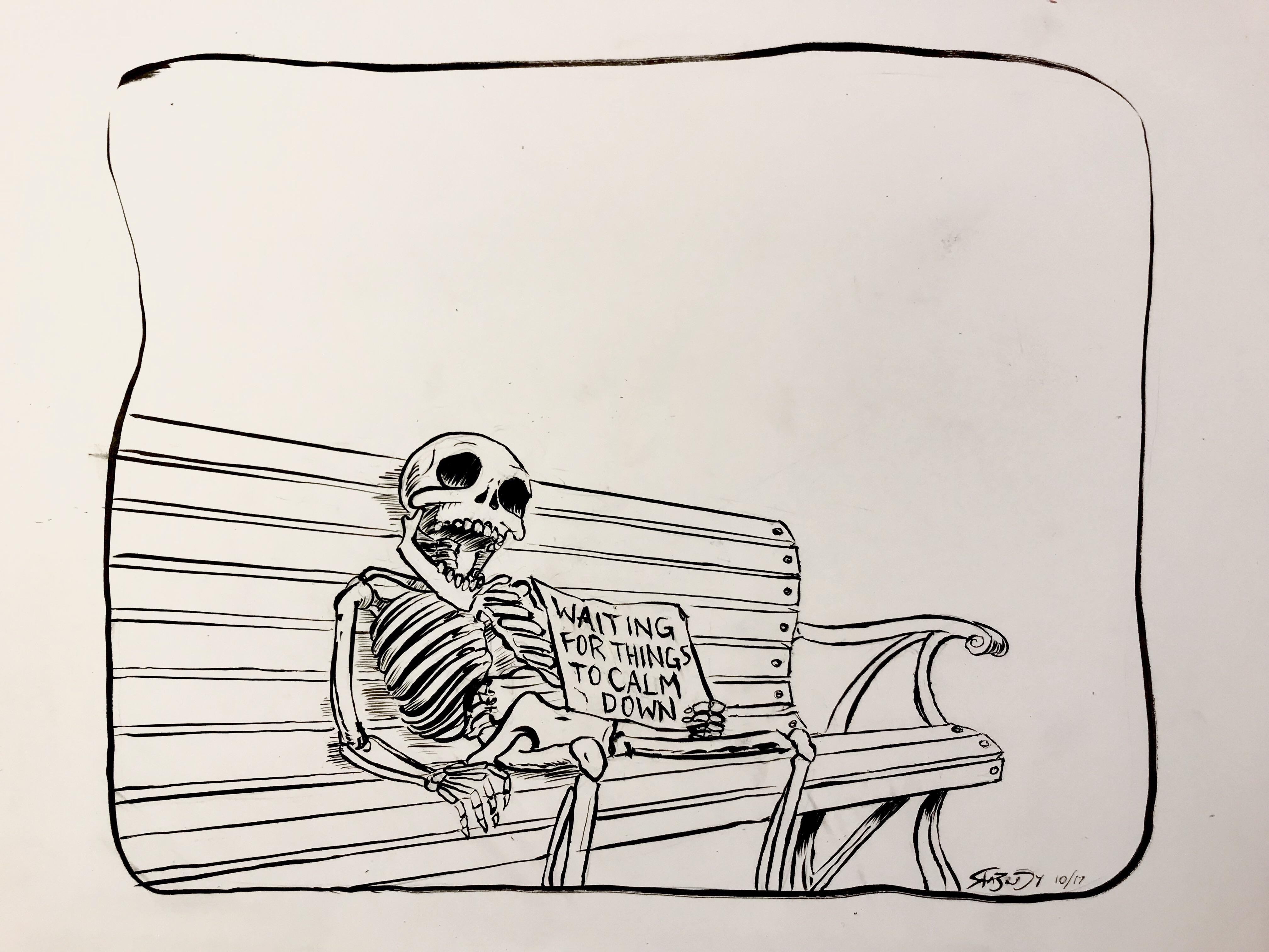 4032x3024 Waiting For Things To Calm Down. (Inktober, Day 5) Drawing