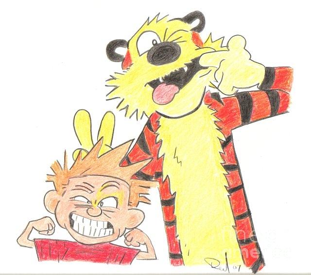 640x566 And Hobbes Drawing By Dk Ward