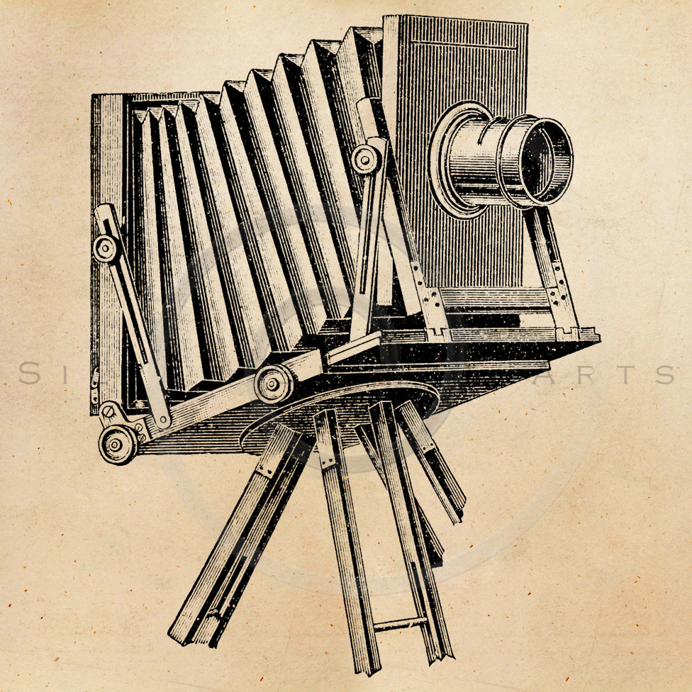 976x976 Vintage Photography Camera Illustration Printable 1800s