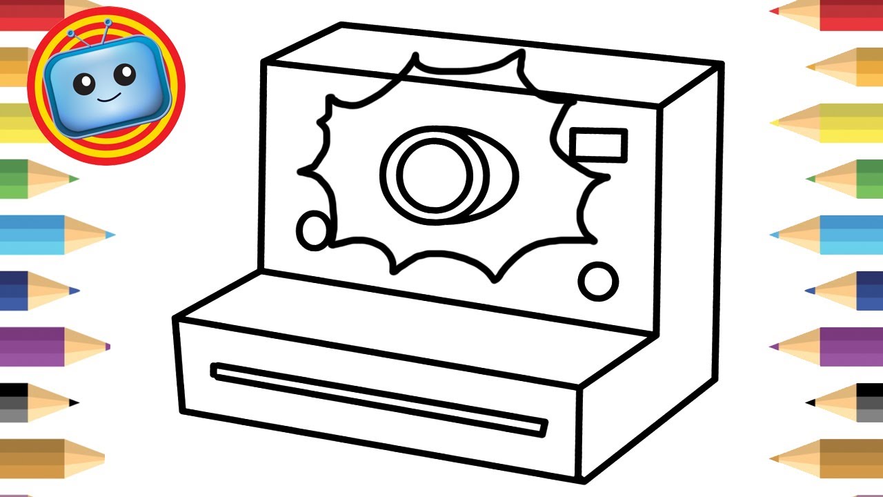 1280x720 How To Draw A Polaroid Camera Coloring Book Simple Drawing Game