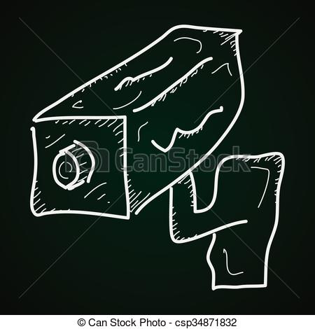 450x470 Simple Doodle Of A Security Camera. Simple Hand Drawn Doodle