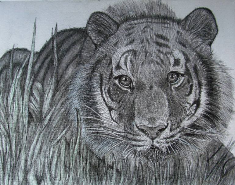 770x607 Saatchi Art Camouflage Drawing By Elizabeth Van Ness