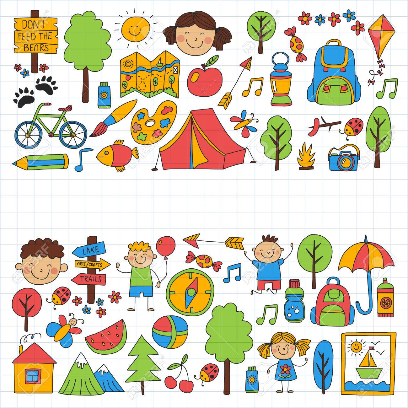 1300x1300 Summer Camp Children, Kids Camping Children Plays, Hiking, Singing