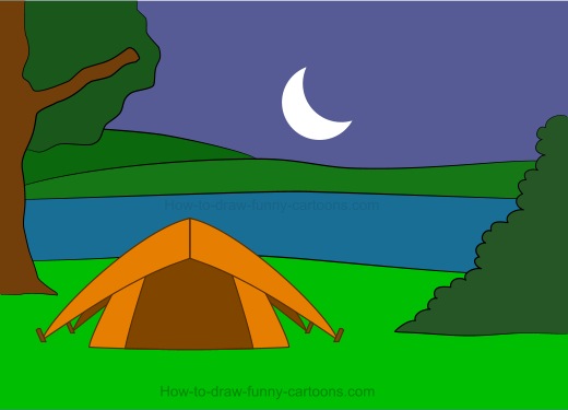 520x375 Drawing Camping Cartoons