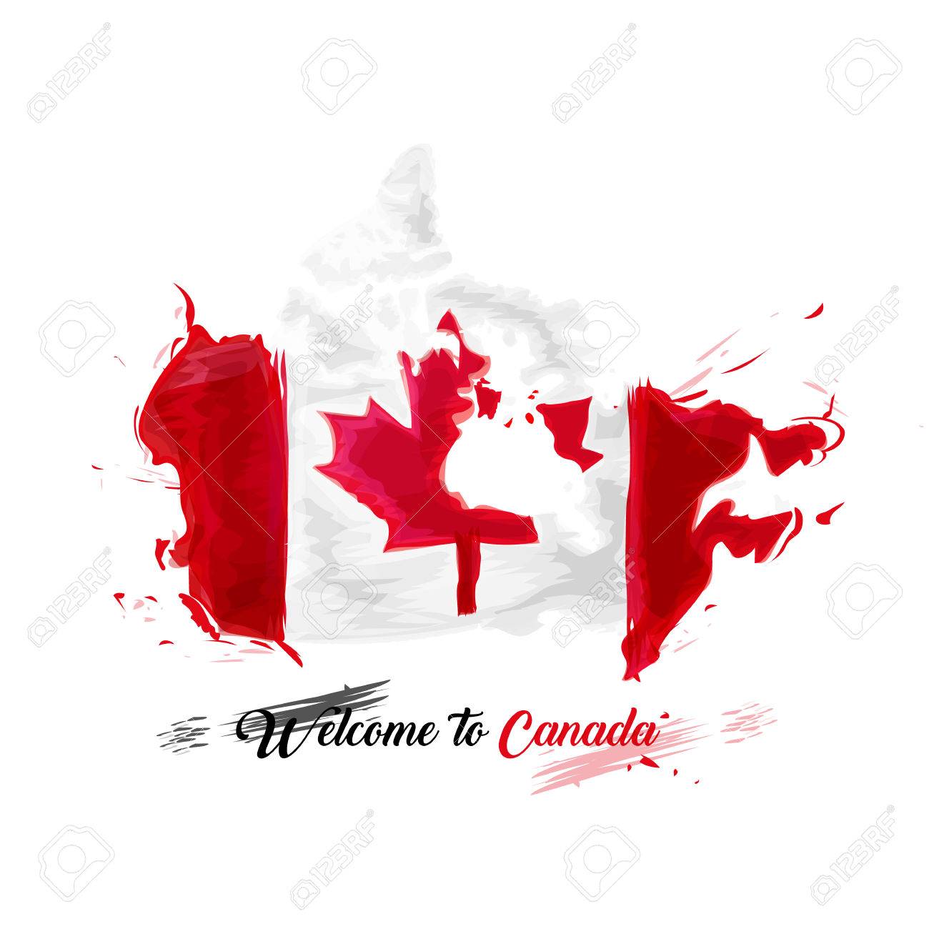 1300x1300 Symbol, Poster, Banner. Map Canada With The Decoration