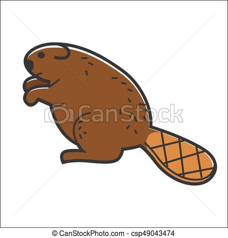 450x470 Canadian Beaver Vector Isolated Canada Traditional Animal