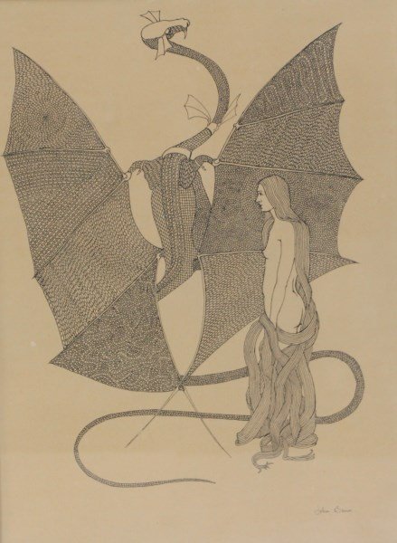 439x600 Pair Of Canadian Pen Drawings By John Benn