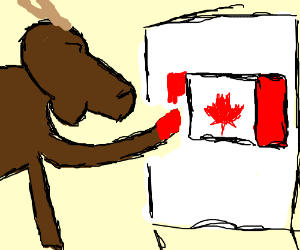 300x250 Moose Drawing The Canadian Flag