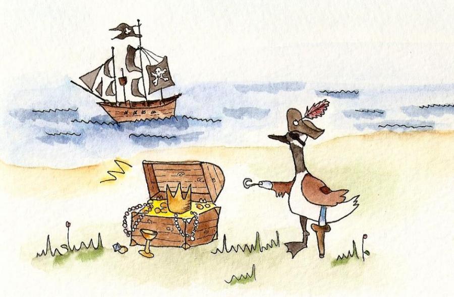 900x590 Pirate Canada Goose. Fairy Tale Characters. Drawings. Pictures