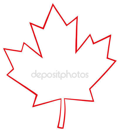 409x449 Canadian Outlined Maple Leaf Stock Vector Hittoon
