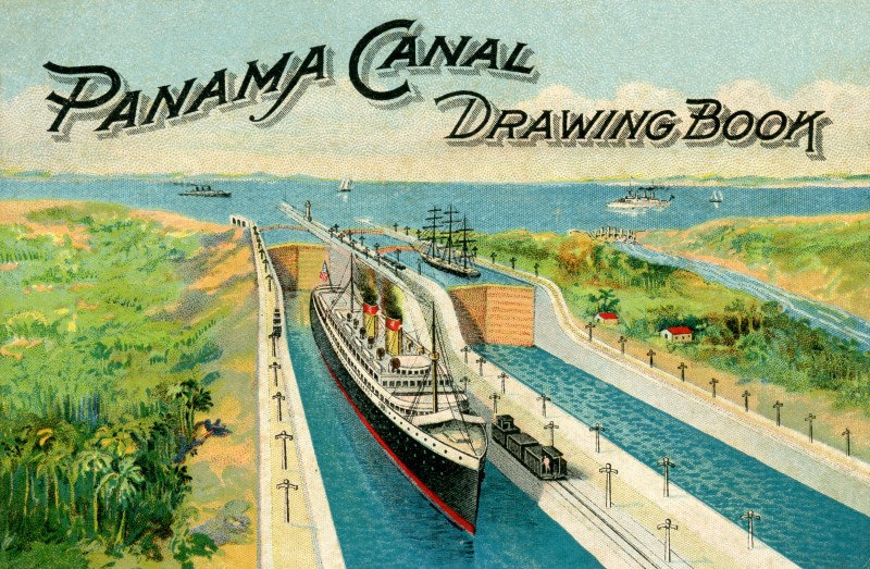 800x523 Panama Canal Drawing Book, 1914 Advertisement On The Back