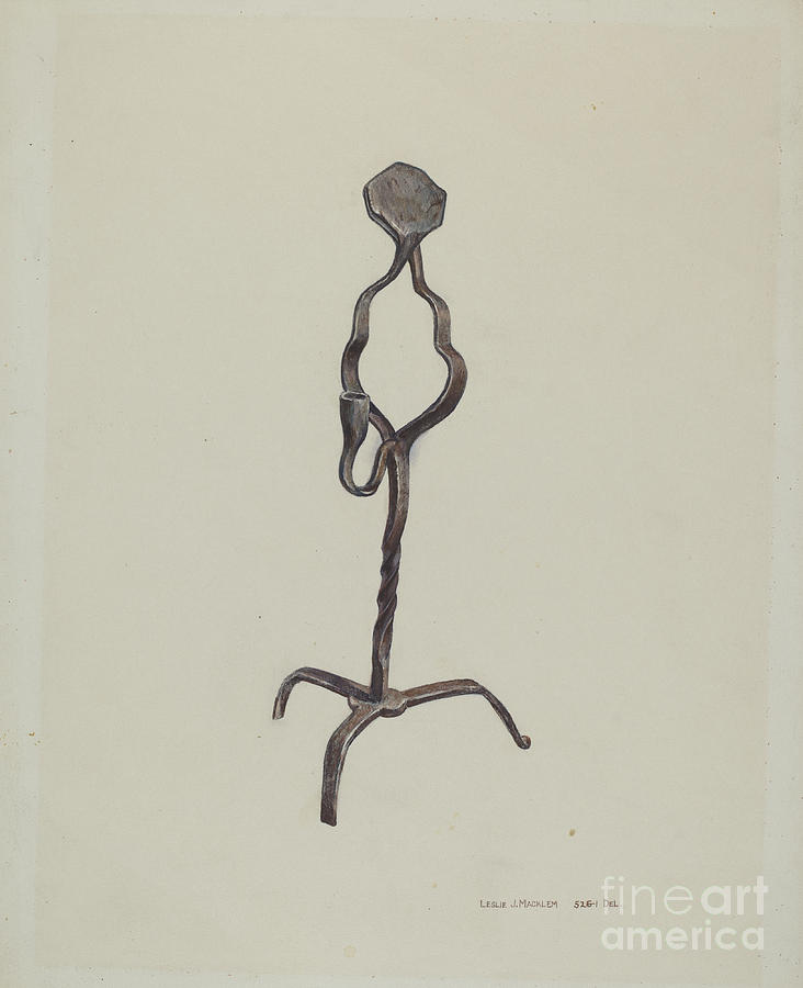 732x900 Rushcandle Holder Drawing By Leslie Macklem