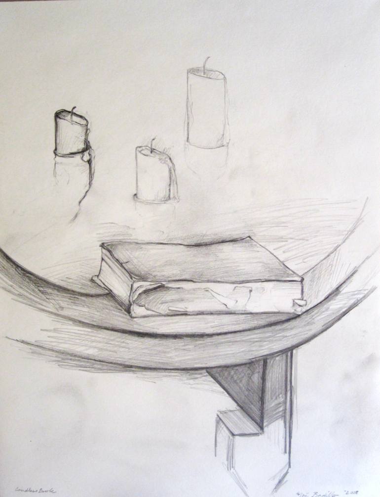 770x1005 Saatchi Art Book And Burned Out Candles Drawing By Noe Badillo