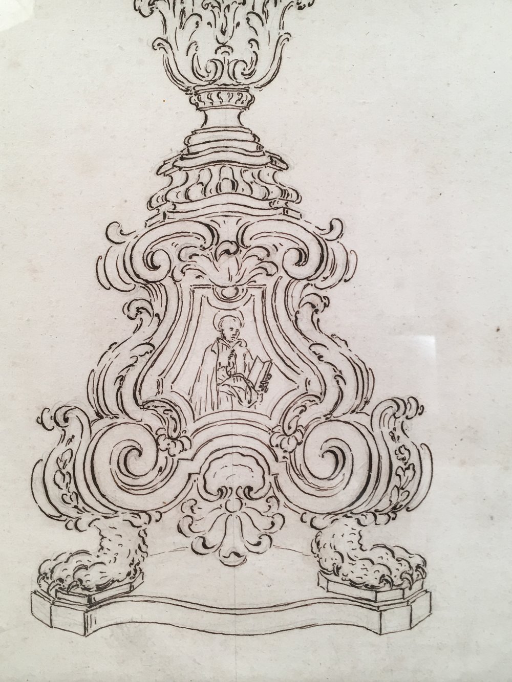 1000x1333 18th Century Italian Pen And Ink Baroque Candlestick Drawing