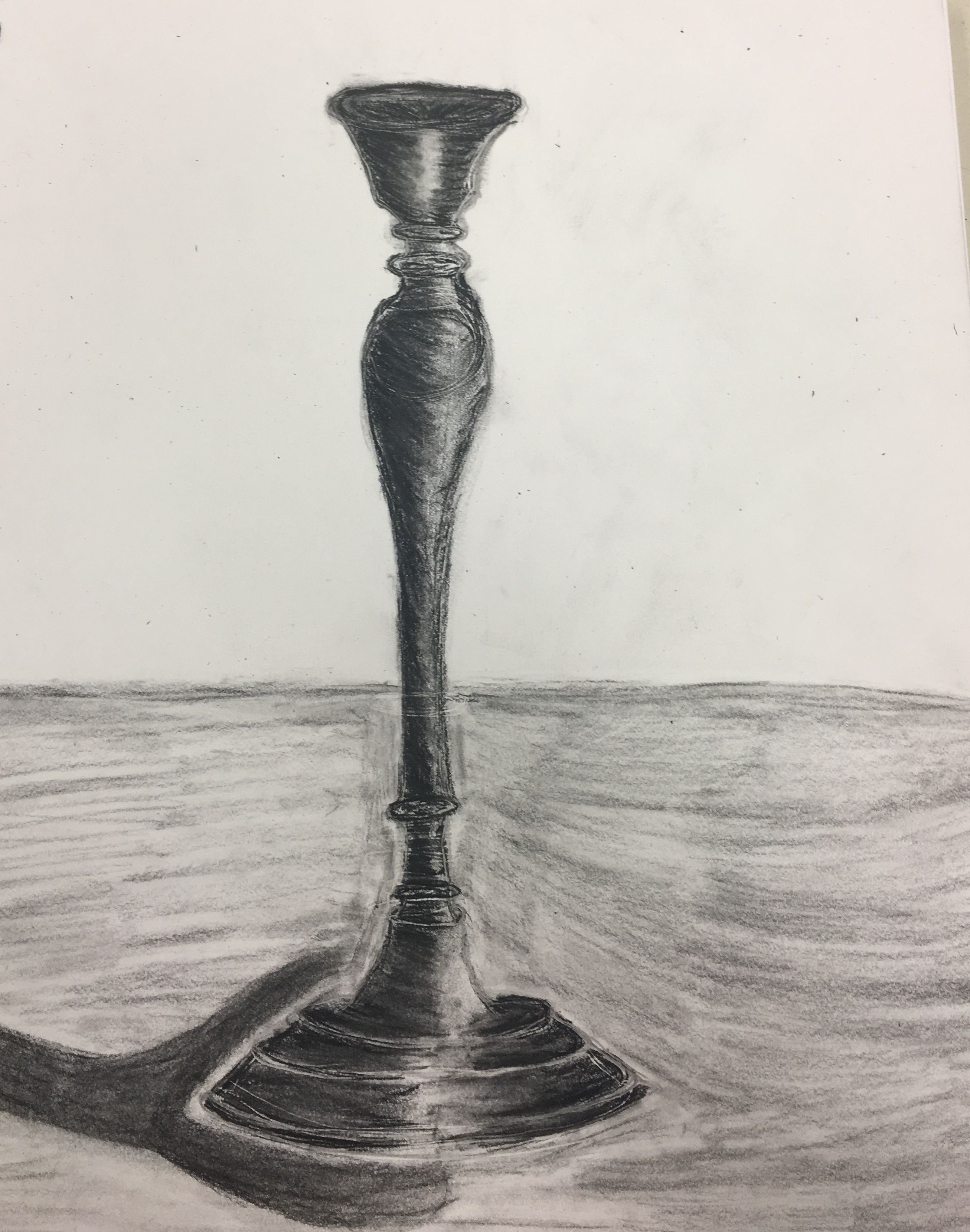 2613x3319 The Candlestick Is A Charcoal Drawing And Has A Shadow Cast On It