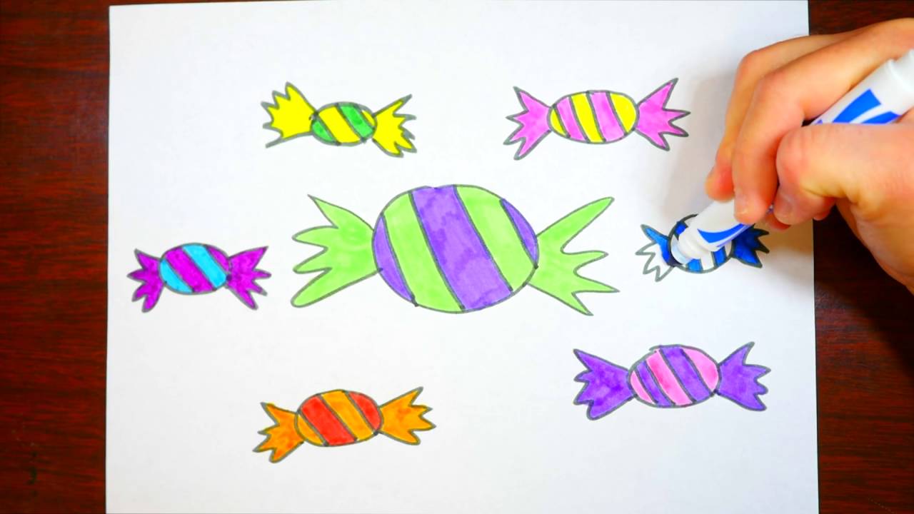 1280x720 Cute Candy Wrapper Drawing Kids Candy Drawing
