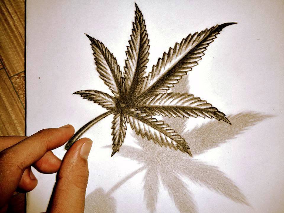 960x720 Marijuanapot Leaf 3d Drawing