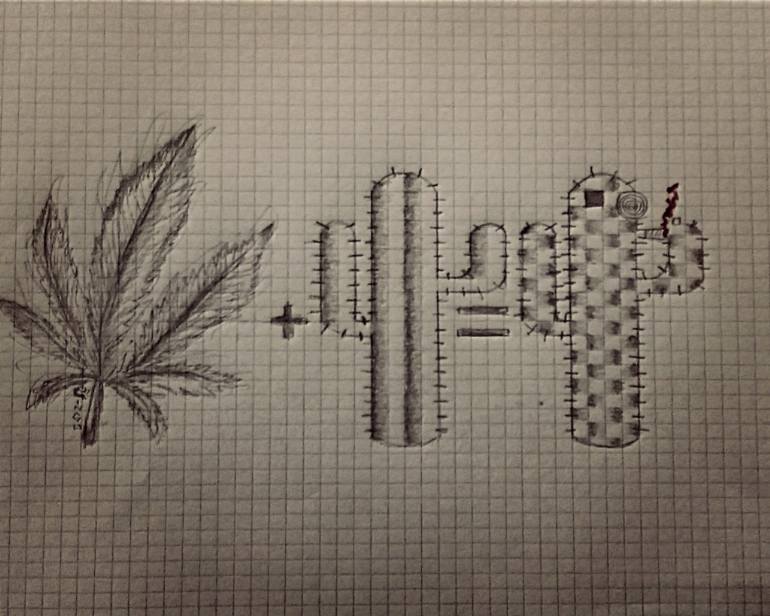 770x616 Saatchi Art Cannabis cactus=cactubis Drawing By Marcus Washington