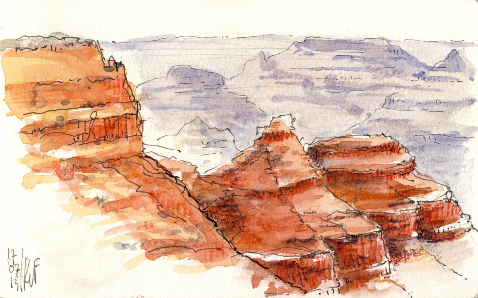 1600x997 Rene Fijten Sketches Grand Canyon !